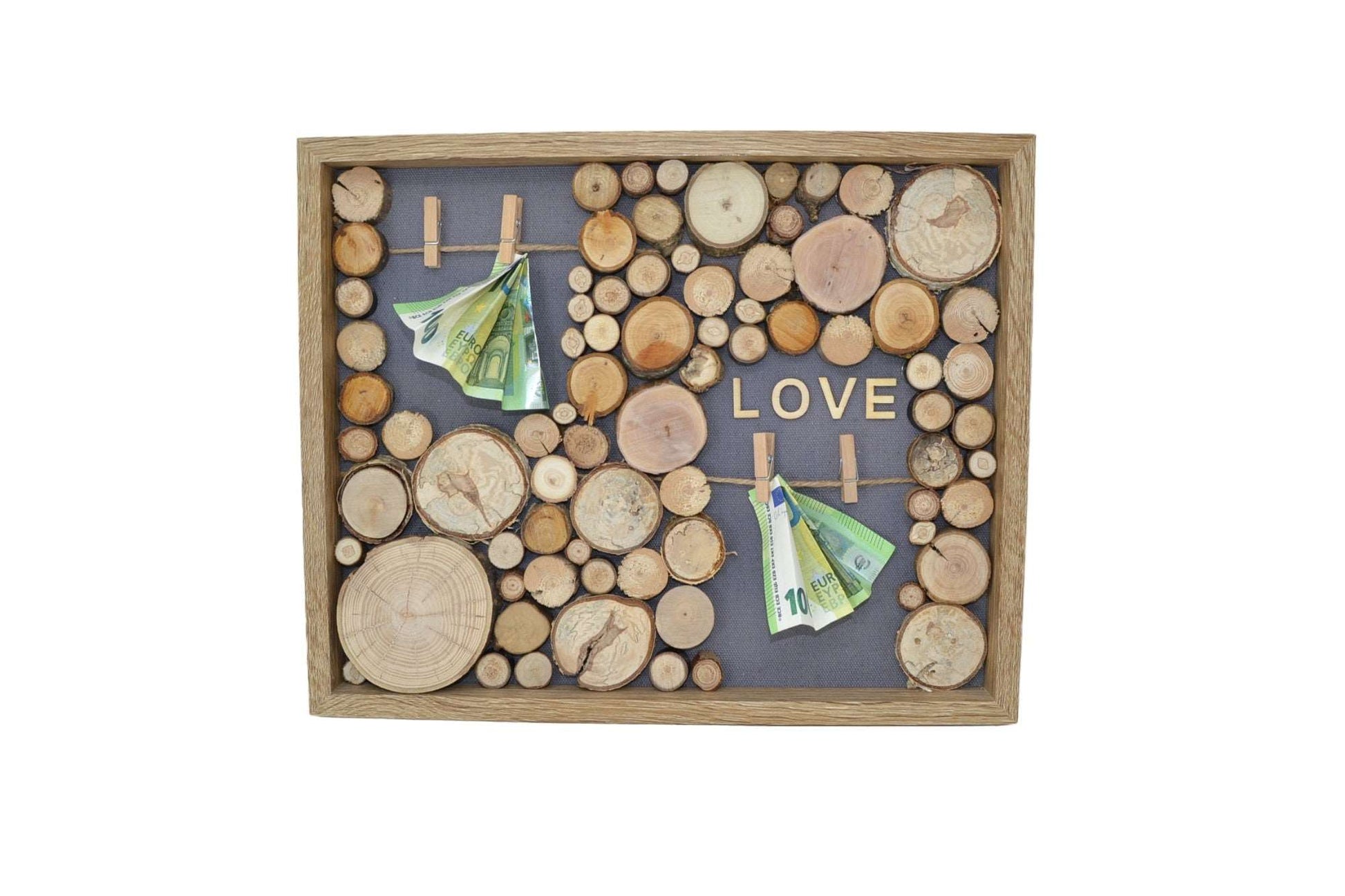 3D Holzbild "Love" als Geldgeschenk