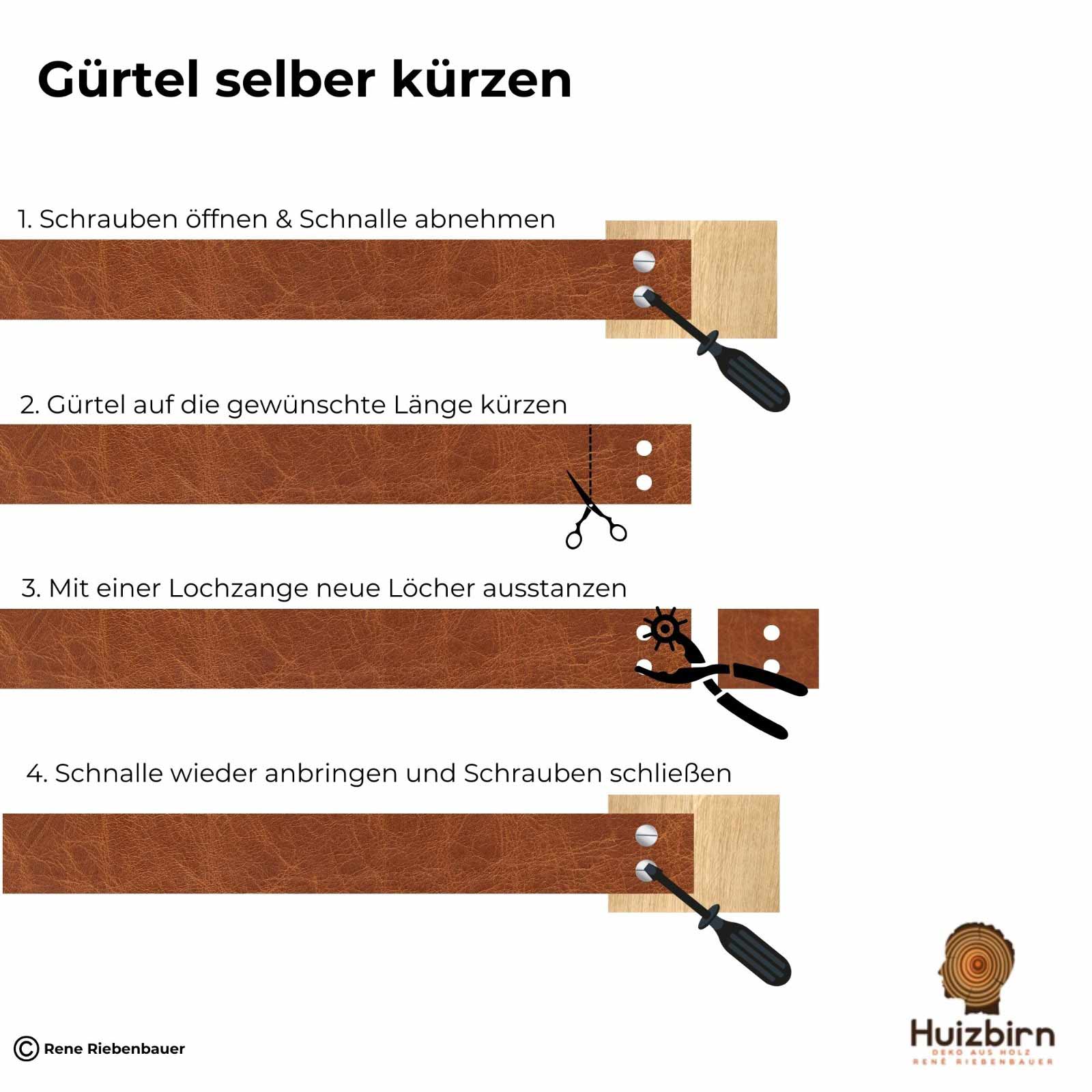 Anleitung Holzgürtel kürzen